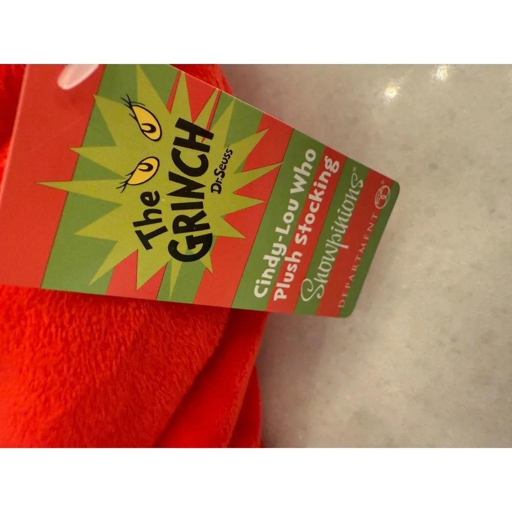 ENESCO The Grinch Collection Cindy Lou Who Plush Stocking NEW RARE FIND SO CUTE